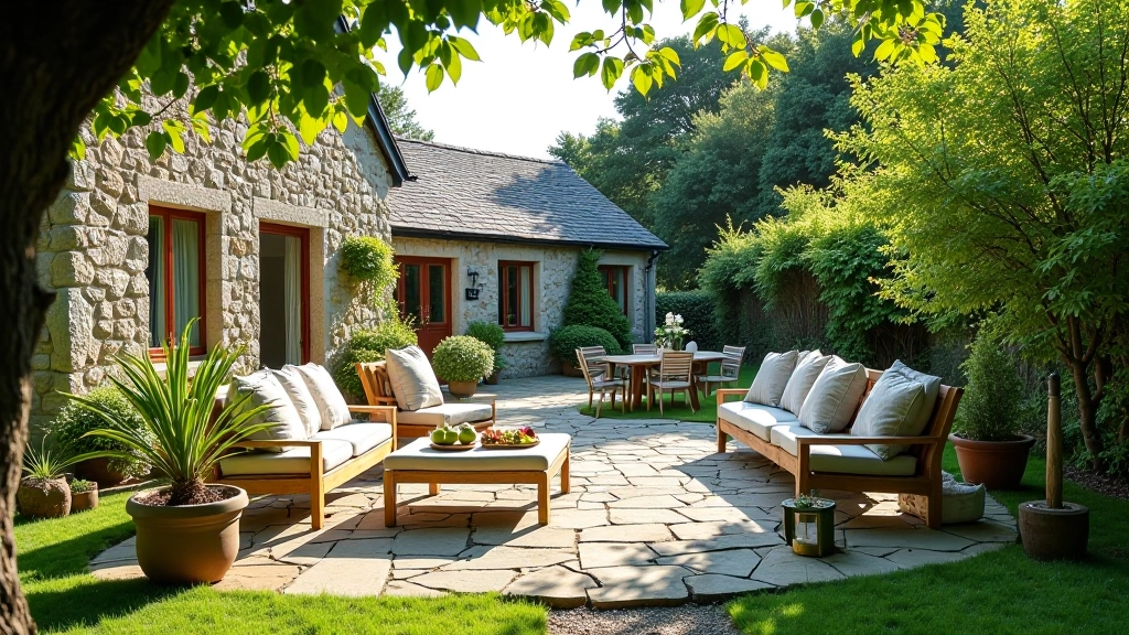Outdoor summer seating area